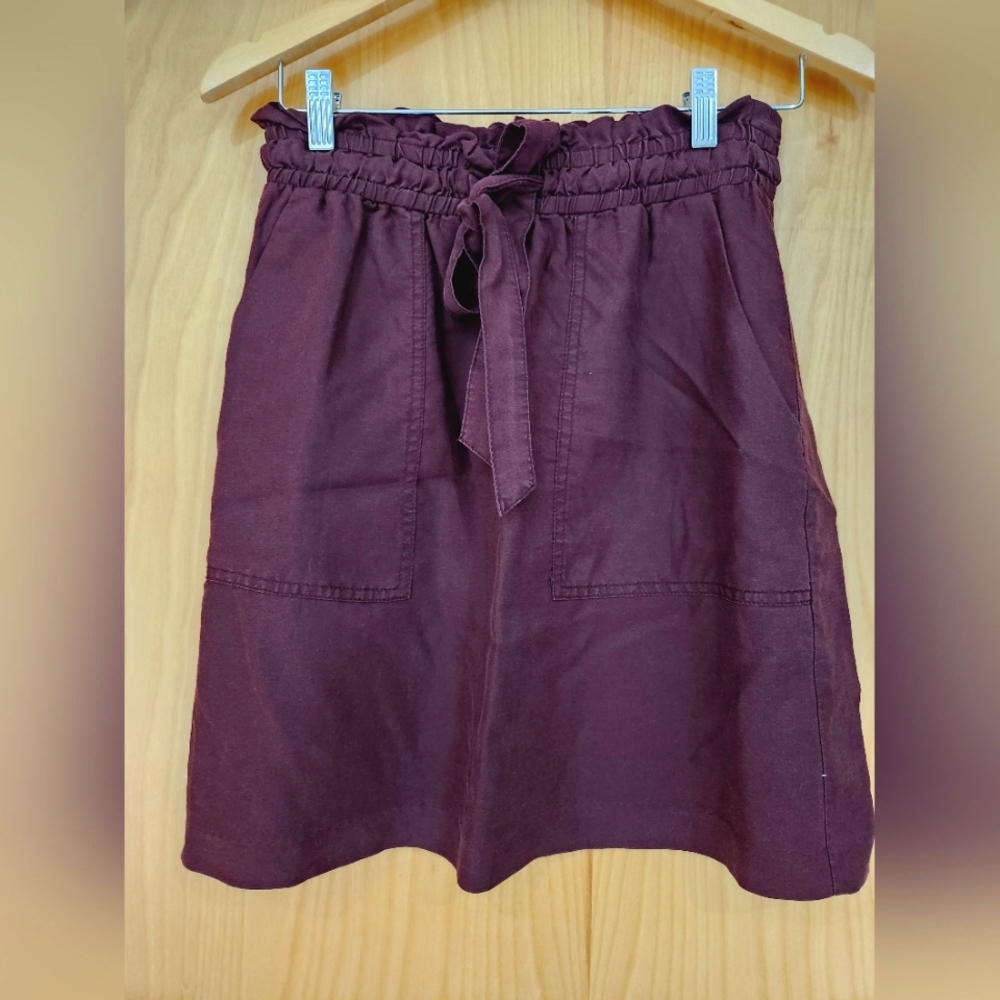 Tie waist purple skirt